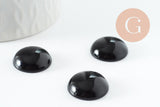 Cabochon rond agate naturelle teintée noir 20mm, x1 (G9621)