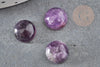 Cabochon rond améthyste naturelle 10mm, x1 (G0318)