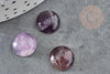 Cabochon rond amethyste naturelle 12mm, x1 (G1778)