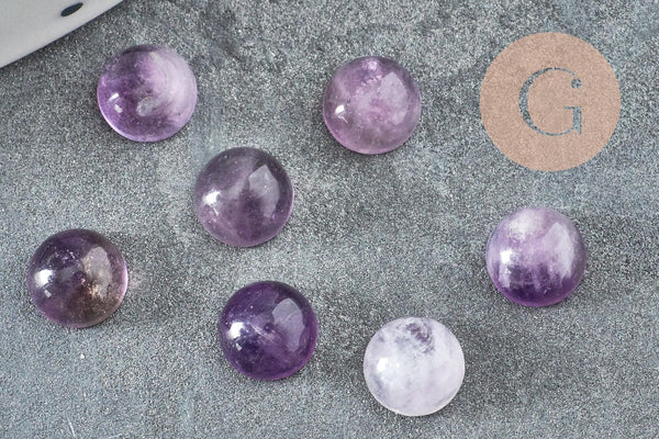 Cabochon rond amethyste naturelle 6mm, x1 (G0177)