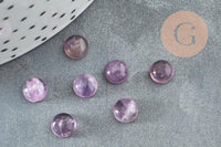 Cabochon rond améthyste naturelle 6mm, x1 (G8656)