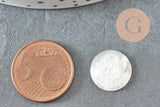 Cabochon rond ange nacre blanche naturelle gravé 14mm, x1 (G9626)