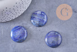 Cabochon rond bleu lapis lazulis 30mm, x1 (G10618)