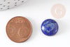 Cabochon rond bleu lapis lazulis naturel 14mm, x1 (G2596)