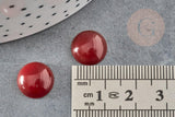 Cabochon rond cornaline naturelle orange 12mm, x1 (G2225)