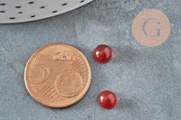 Cabochon rond cornaline naturelle orange 6mm, x1 (G0175)