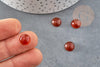 Cabochon rond cornaline orange 10mm, x1 (G2436)