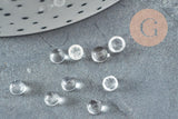 Cabochon rond cristal de roche naturel 4mm, x1 (G2884)