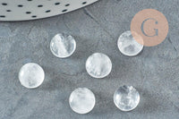 Cabochon rond cristal de roche naturel 8mm, x1 (G5047)