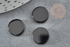 Cabochon rond disque agate naturelle noire 12mm, x1 (G2243)