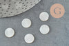 Cabochon rond gravé nacre blanche naturelle 10mm, x1 (G9628)