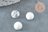 Cabochon rond howlite naturel blanc 8mm, x1 G4809