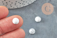 Cabochon rond howlite naturel blanc 8mm, x1 G4809
