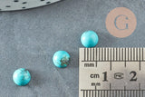 Cabochon rond howlite naturelle turquoise 6mm, x1 (G1010)
