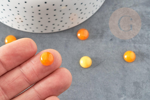 Cabochon rond jade jaune, cabochon rond, jade naturelle,cabochon pierre,10mm, x1 G1024