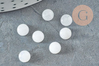 Cabochon rond jade naturel blanc 6mm, x1 (G1351)