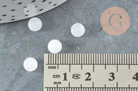 Cabochon rond jade naturel blanc 6mm, x1 (G1351)