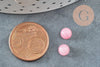 Cabochon rond jade naturel rose 6mm, x1 (G0097)
