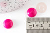 Cabochon rond jade naturel rose fuchsia 12mm, x1 (G9362)