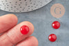 Cabochon rond jade naturel teinté rouge 10mm, x1 G8600