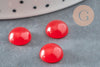 Cabochon rond jade naturel teinté rouge 10mm, x1 G8600