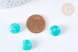 Cabochon rond jade naturel turquoise 12mm, x1 (G7573)