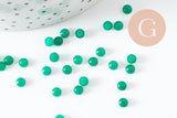 Cabochon rond jade naturel vert 4mm, x1 (G9950)