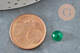 Cabochon rond jade naturel vert 6mm, x1 (G2969)