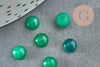 Cabochon rond jade naturel vert rond 6mm, x1 (G1587)