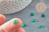 Cabochon rond jade naturel vert rond 6mm, x1 (G1587)