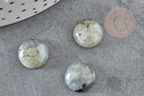 Cabochon rond labradorite naturelle 12mm, x1 (G1015)