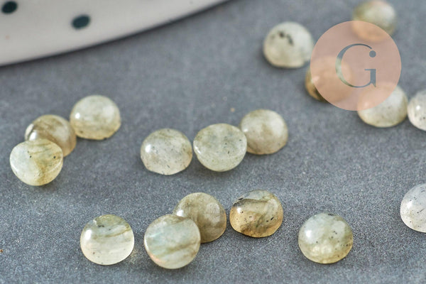 Cabochon rond labradorite naturelle 4mm, x1 (G3007)