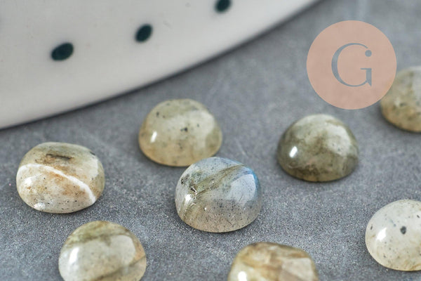 Cabochon rond labradorite naturelle,6mm, x1 (G1014)