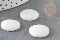 Cabochon rond nacre naturelle blanche 18-19mm, x1 (G2953)