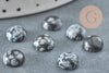 Cabochon rond obsidienne neige naturelle 8mm, x1 (G0421)
