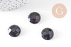 Cabochon rond obsidienne noire naturelle 16mm, x1 (G10815)
