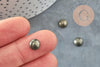 Cabochon rond pyrite grise naturelle 8mm, x1 (G0766)