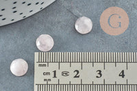 Cabochon rond quartz rose à facettes 8mm, x1 (G5637)
