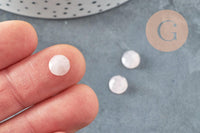 Cabochon rond quartz rose à facettes 8mm, x1 (G5637)