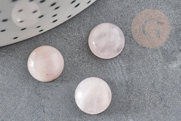 Cabochon rond quartz rose naturel 10mm, x1 (G0945)