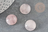 Cabochon rond quartz rose naturel 16mm , x1 (G6711)