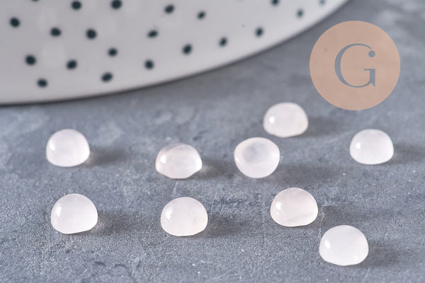 Cabochon rond quartz rose naturel 6mm, x1 (G4756)
