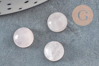 Cabochon rond quartz rose naturel 8mm, x1 (G8652)
