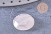 Cabochon rond quartz rose naturel à facettes 16mm, x1 (G10654)
