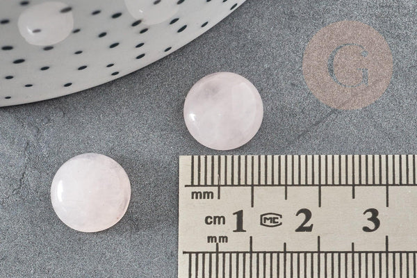 Cabochon rond quartz rose naturelle 12mm, x1 (G1777)