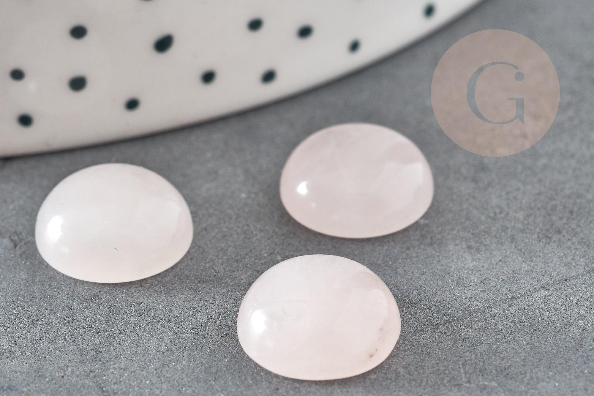 Cabochon rond quartz rose naturelle 12mm, x1 (G1777)