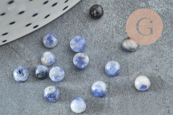 Cabochon rond sodalite bleue naturelle 4mm, x1 (G2963)