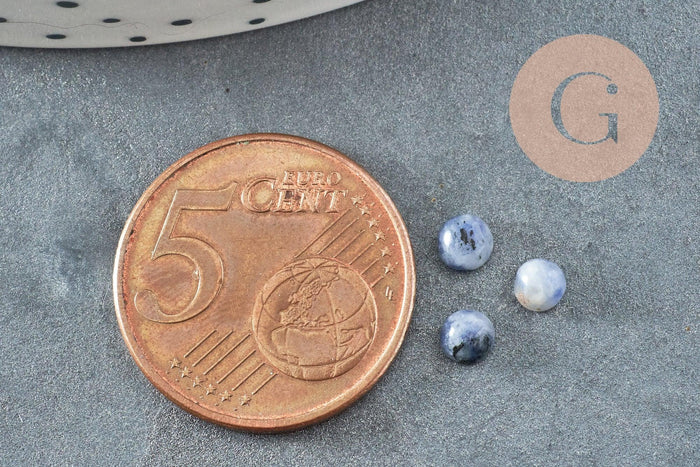 Cabochon rond sodalite bleue naturelle 4mm, x1 (G2963)