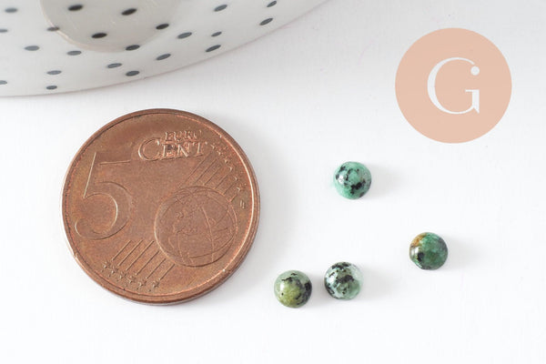 Cabochon rond turquoise africaine 4mm, x1 (G10039)