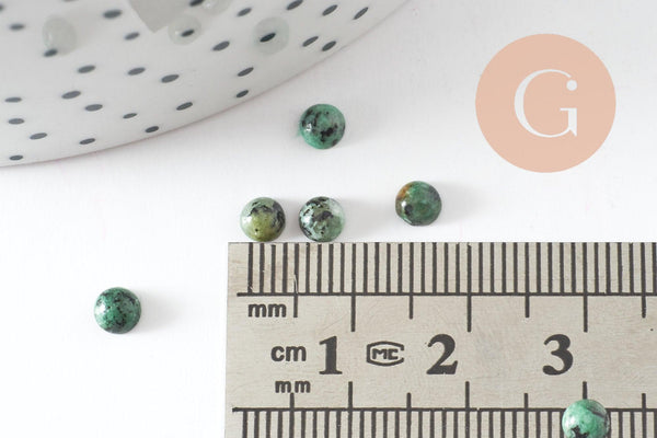 Cabochon rond turquoise africaine 4mm, x1 (G10039)
